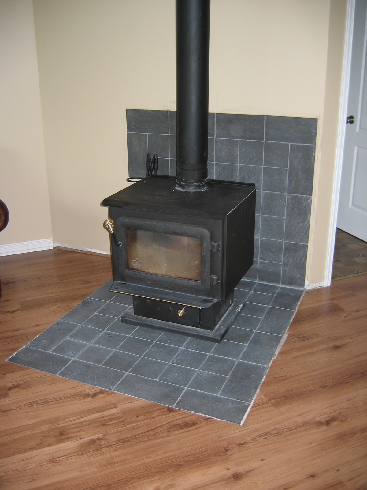 Cottage on the Edge - For Rent: Heat Shield for the WoodStove: Completed